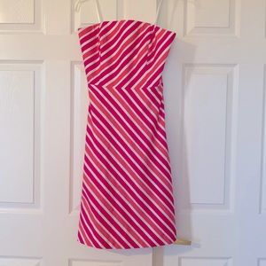 Ann Taylor striped strapless dress